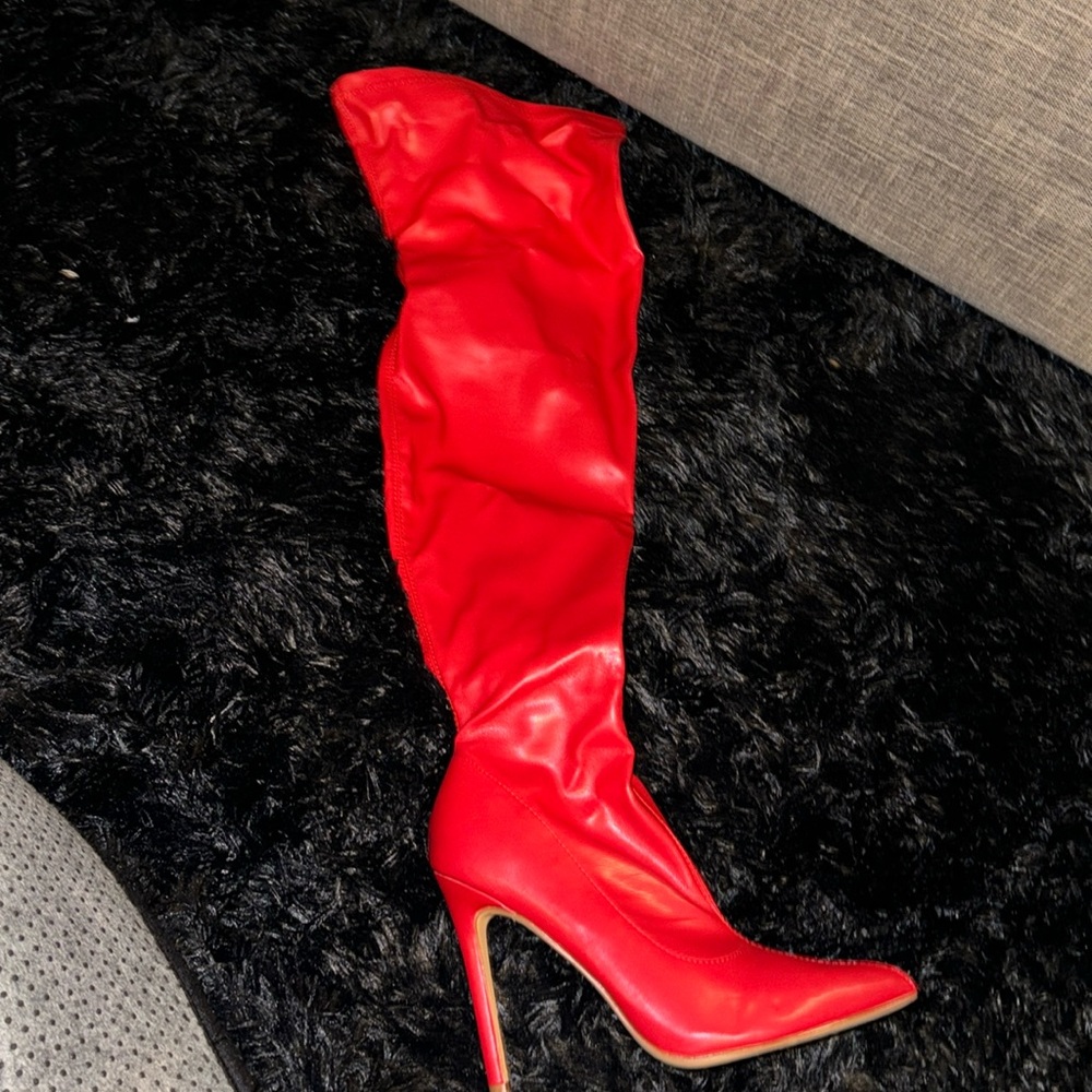 Brand new ! Red over the knee boot